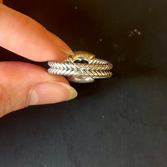 David Yurman Petite Albion Ring Morganite and Diamonds 7mm Size 5.5 - Picture 4 of 7